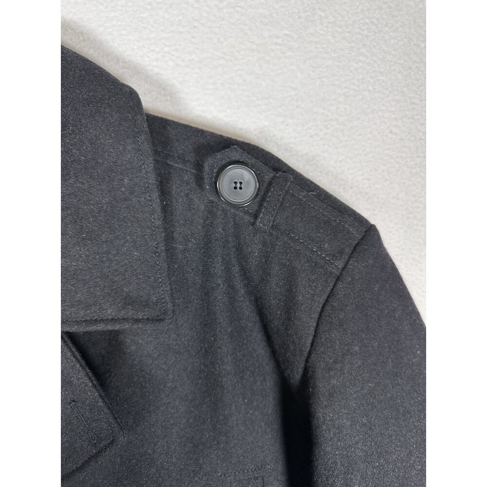 Men’s Peacoat Wool Blend Gray Large Lined Military Style Jacket Domini Preppy - Picture 2 of 9